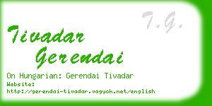 tivadar gerendai business card